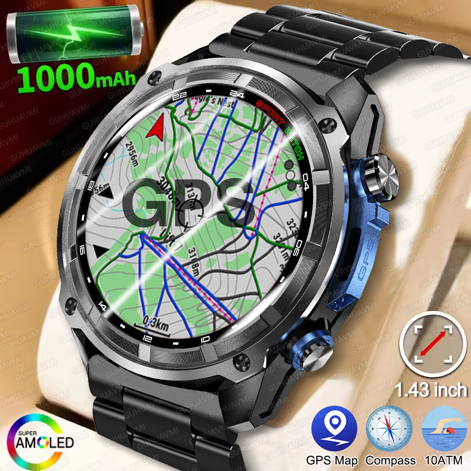 Heart Rate Gps Watch - T-Rex3 Pro GPS Offline Map 1000mAh