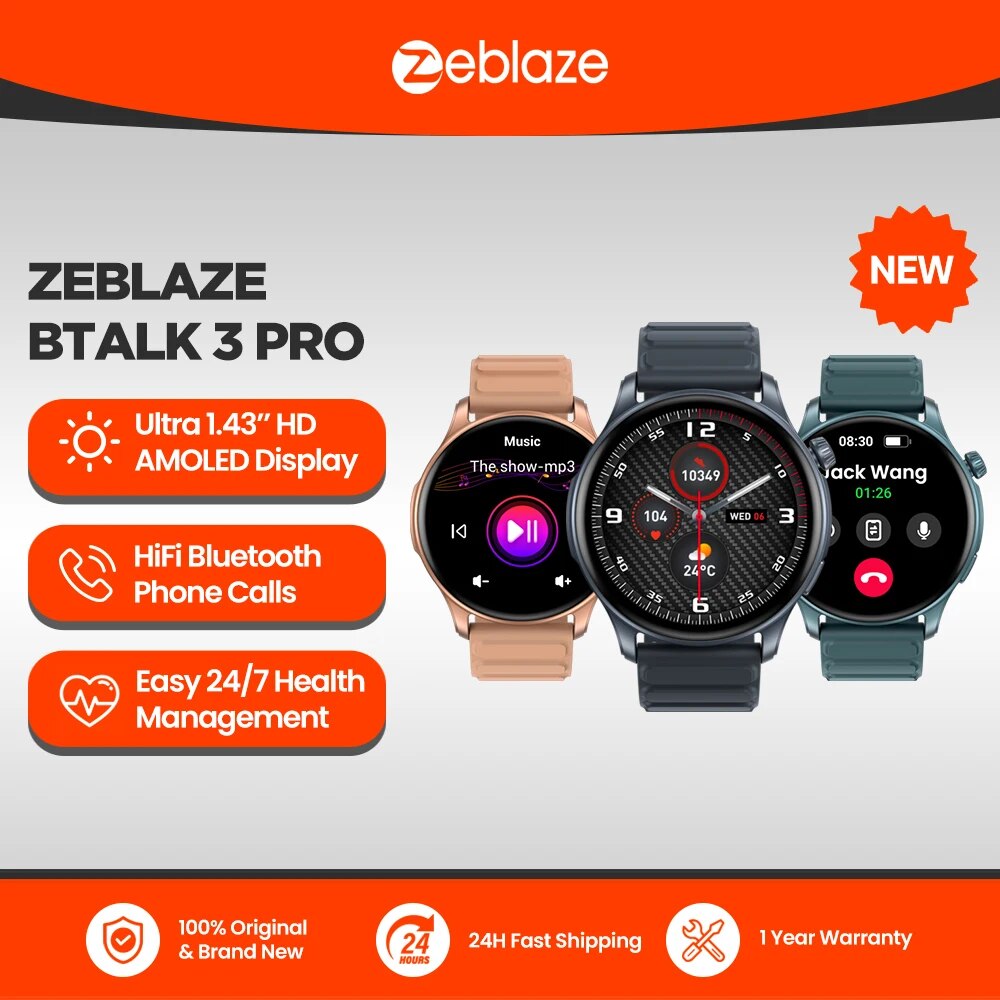 Heart Rate Gps Watch - New Zeblaze Btalk 3 PRO 1.43