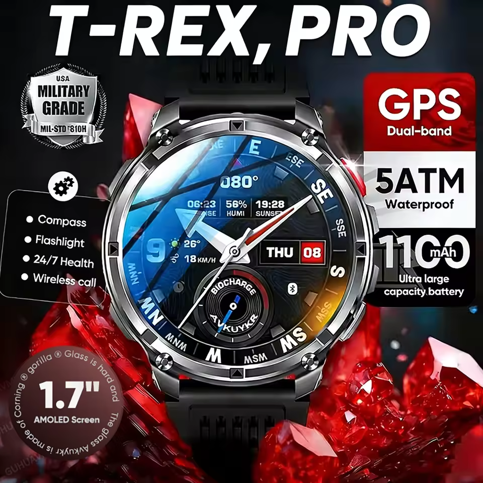 Heart Rate Gps Watch - 2026 New T-Rex3 Pro 1100mAh Battery