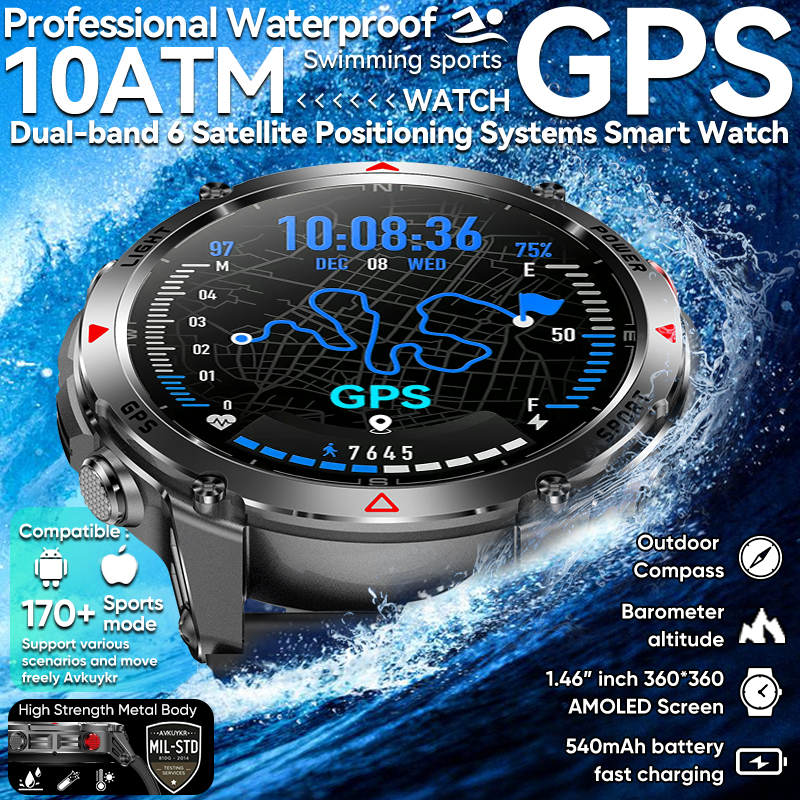 Heart Rate Gps Watch - T-Rex 3 Pro Military Grade AGPS