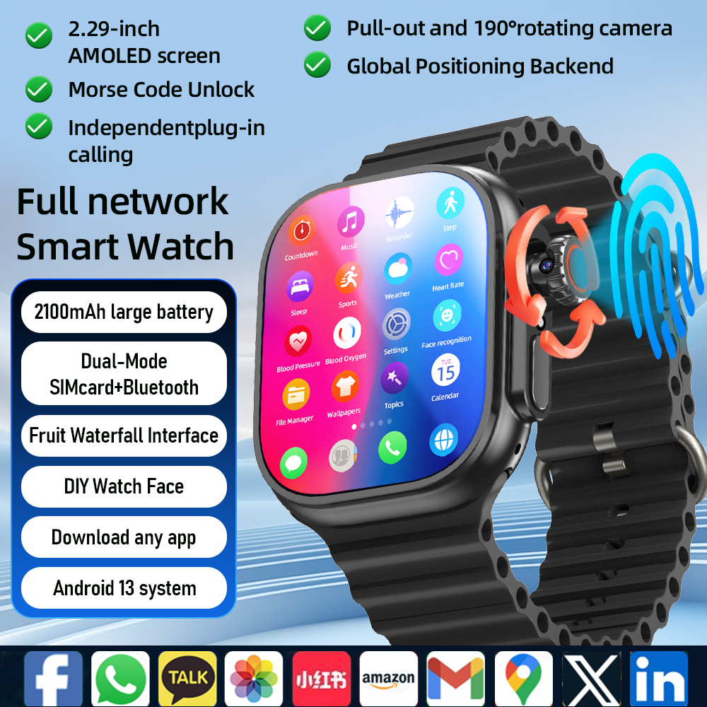Smartwatch Square Watches For Men - DW200 Smartwatch Men WIFI Touch ID