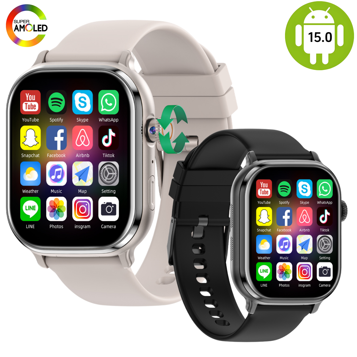 Heart Rate Gps Watch - New VP69 2.39inch Amoled Android 15.0