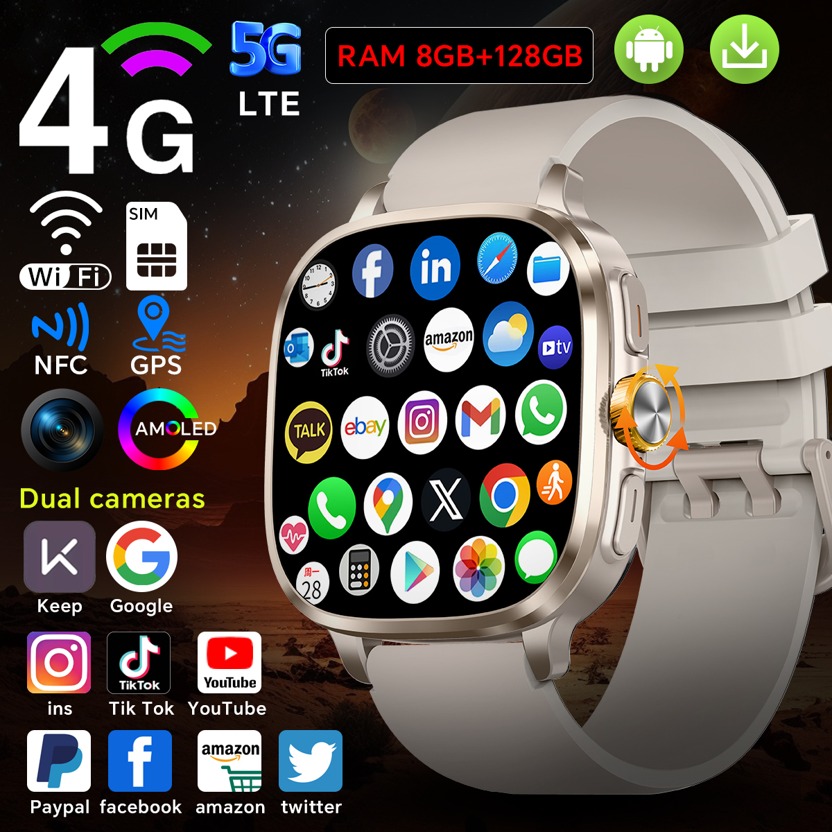 Heart Rate Gps Watch - Global Version Android 13.0 S99 Smartwatch