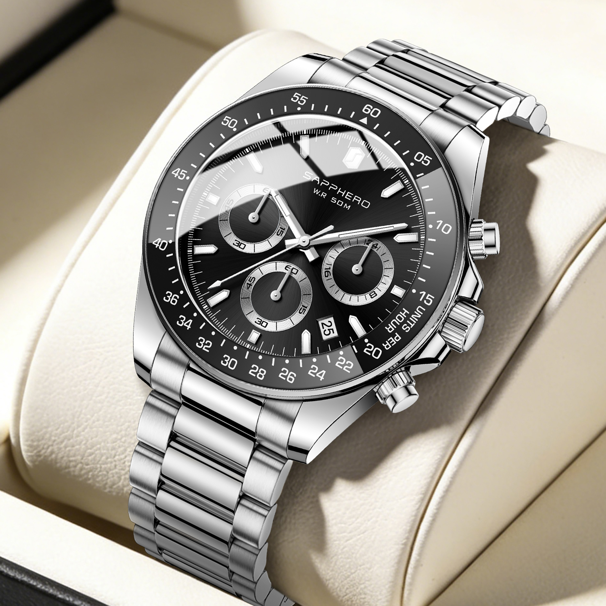 Smartwatch Watches Gift For Men - SAPPHERO Fashionable Men's Watch Date Display