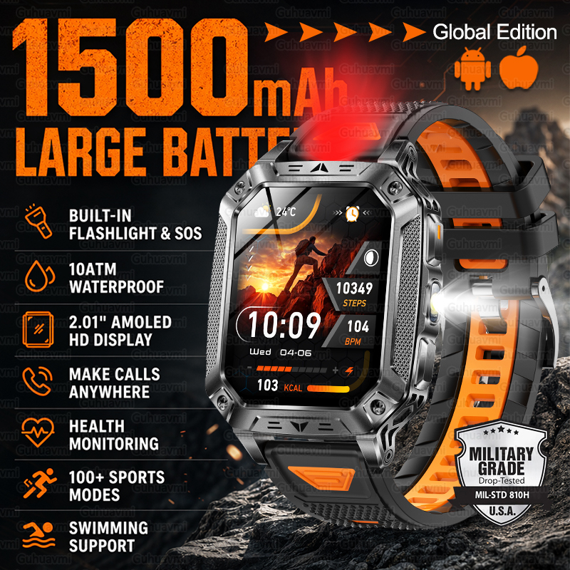 New 1500mAh Military Outdoor S - Heart Rate Gps Watch reseña y precio