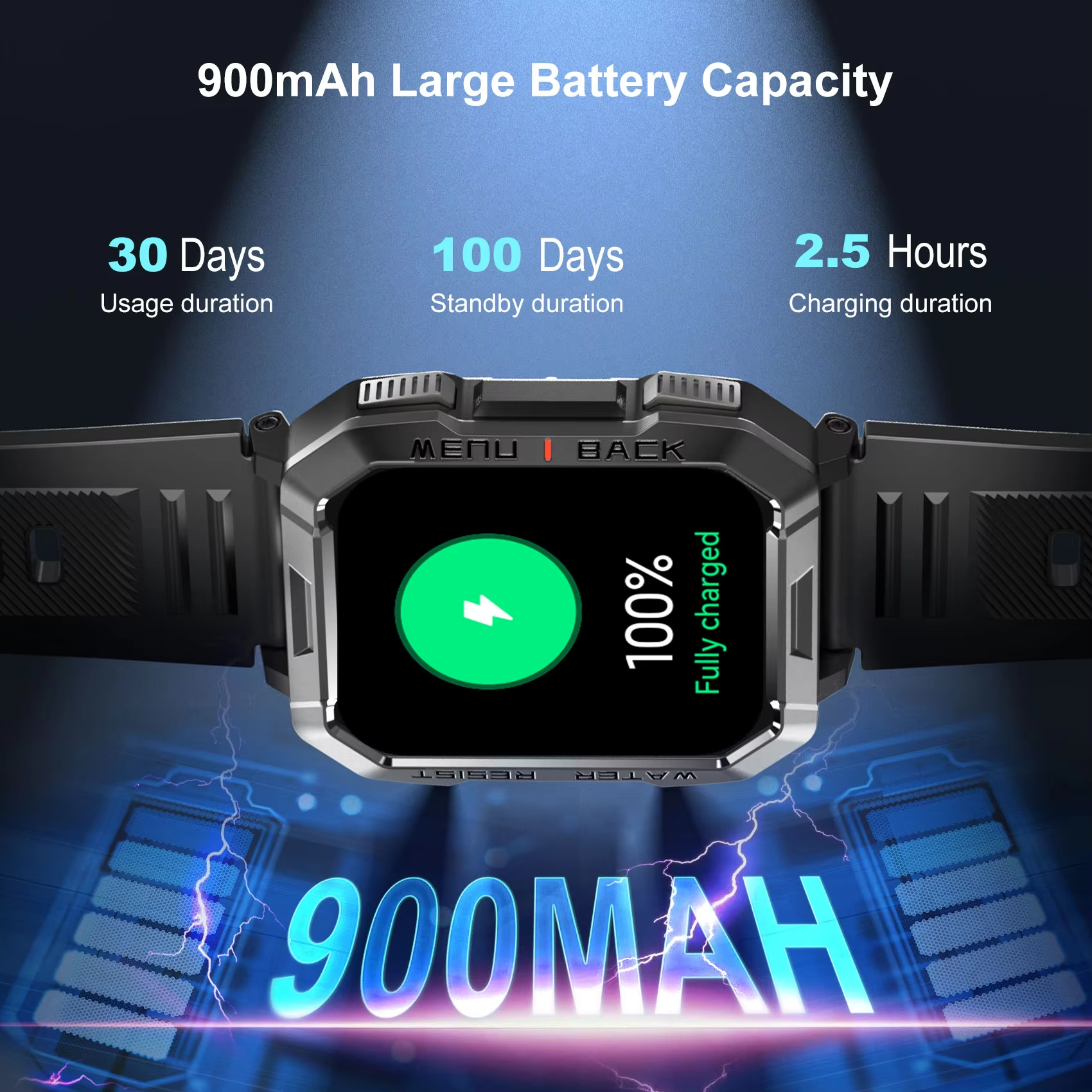 Blackview W60 Waterproof Smart - Smartwatch Square Watches For Men reseña y precio