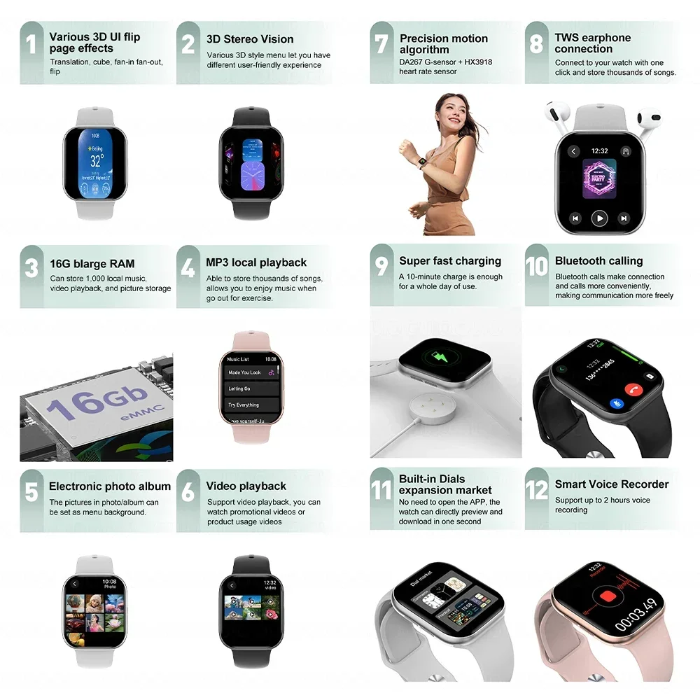 2025 New Original for Apple DT - Smartwatch Square Watches For Men reseña y precio