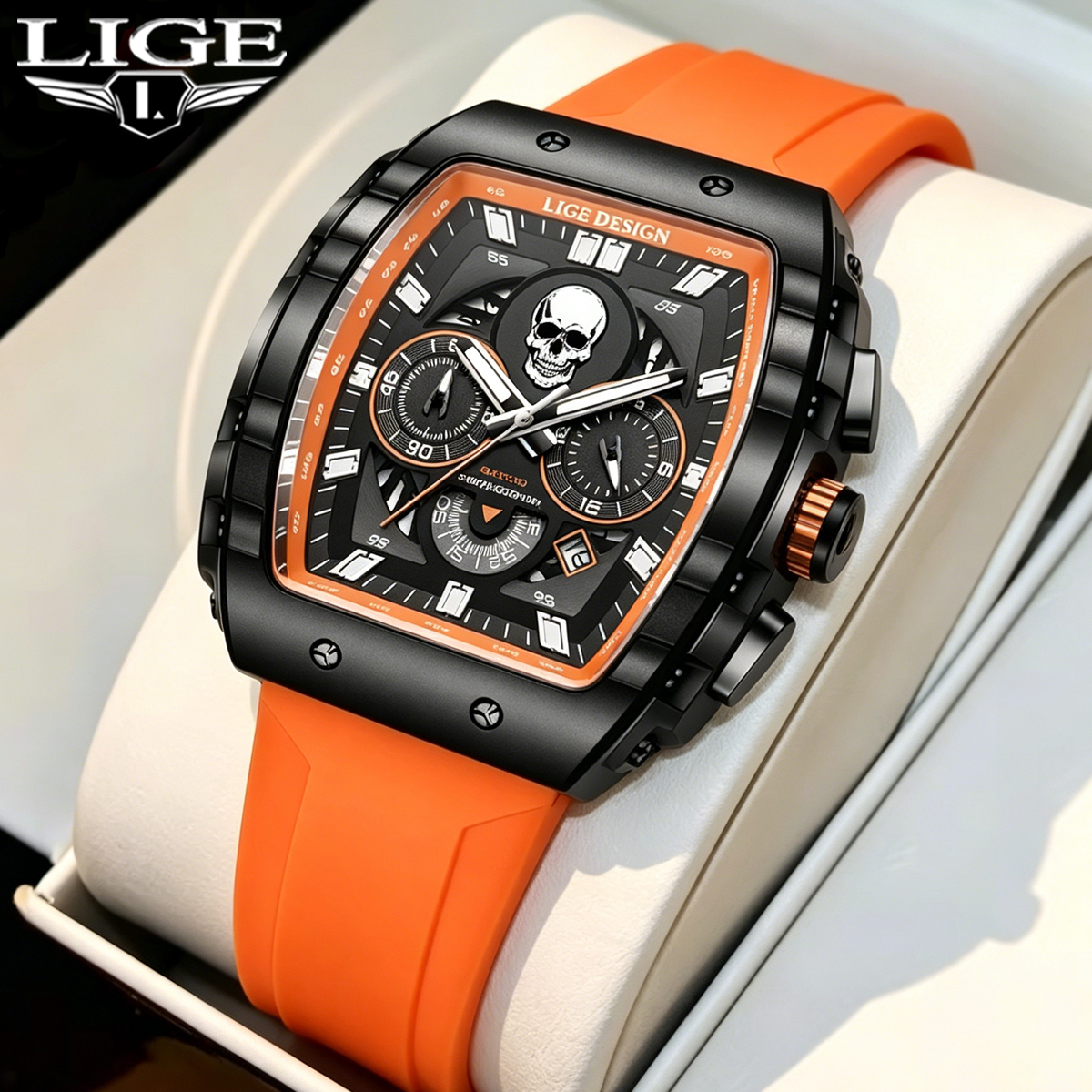 LIGE Fashion Quartz Watches fo - Smartwatch Square Watches For Men reseña y precio
