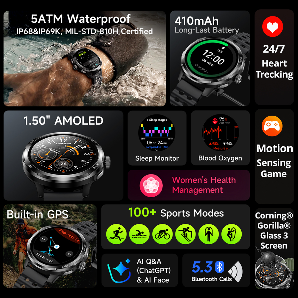 Ulefone Armor Watch Pro Smartw - Heart Rate Gps Watch reseña y precio