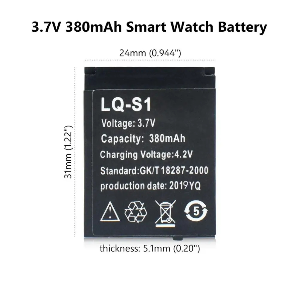 LQ-S1 3.7V 380mAh Smartwatch B - Watch V8 reseña y precio