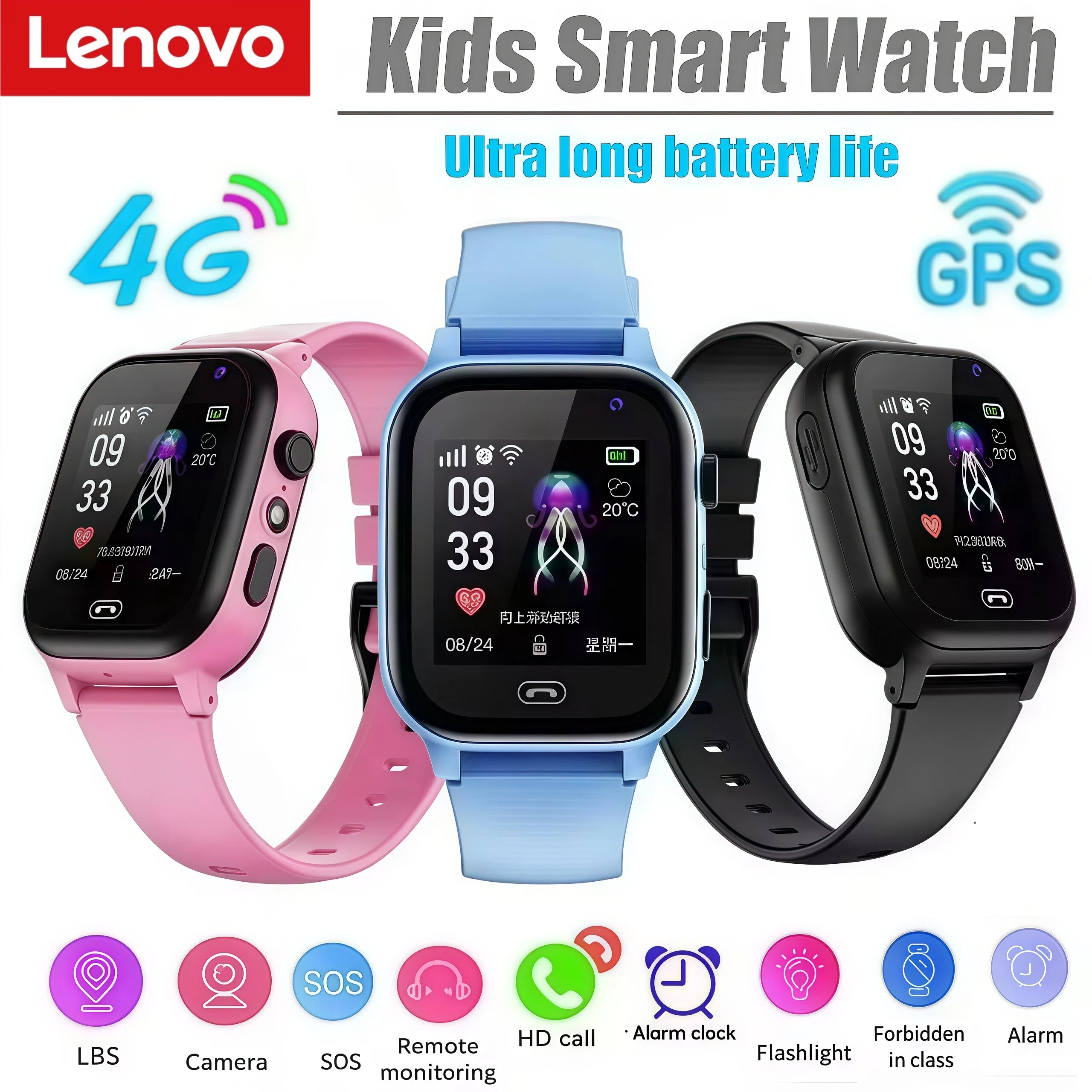Lenovo Kids Smart Watch SOS Wi - Smartwatch Watches Gift For Boys With Gps reseña y precio