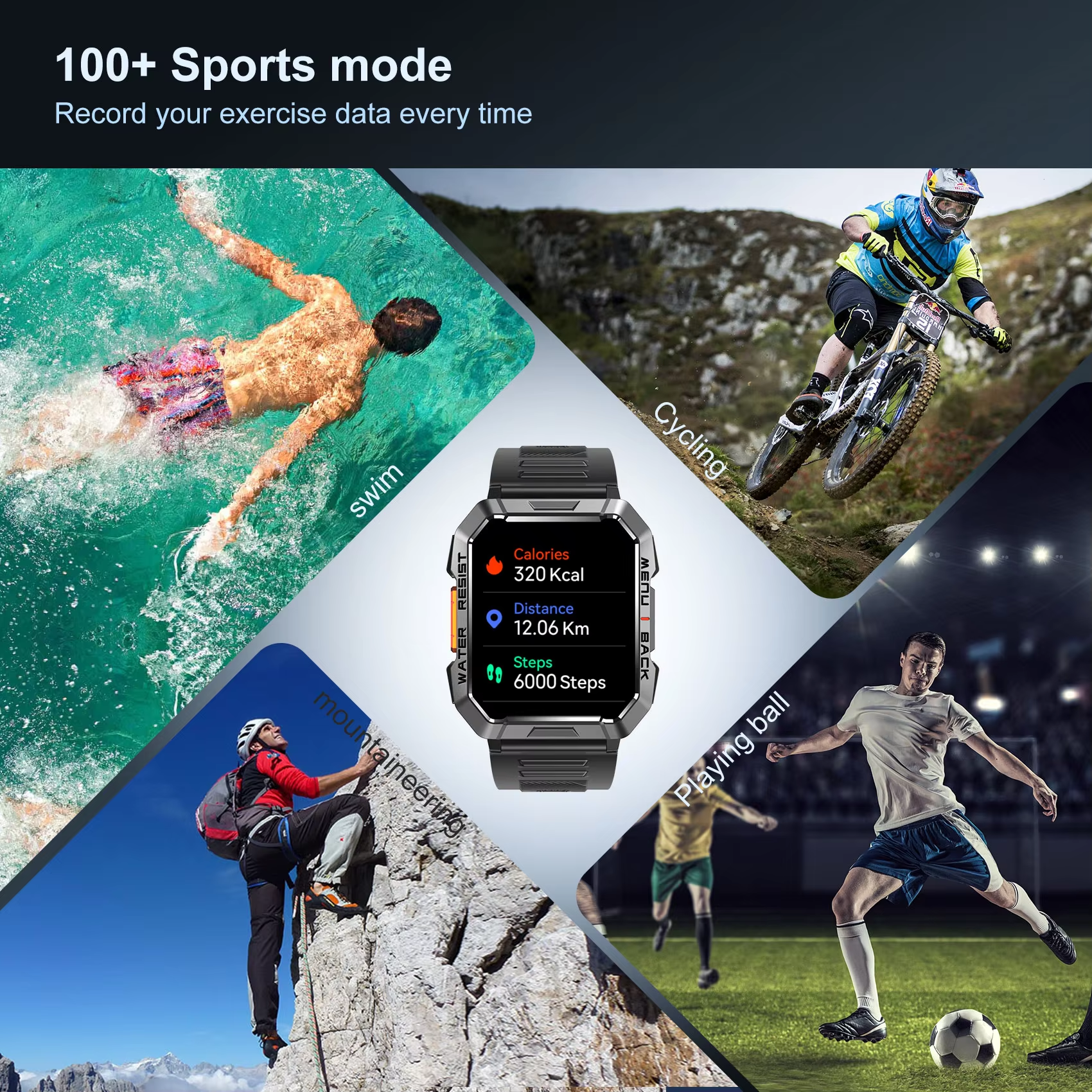 Blackview W60 Waterproof Smart - Smartwatch Square Watches For Men reseña y precio