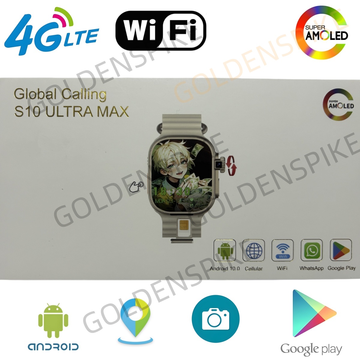 GOLDENSPIKE S10 Ultra MAX 4G S - Heart Rate Gps Watch reseña y precio