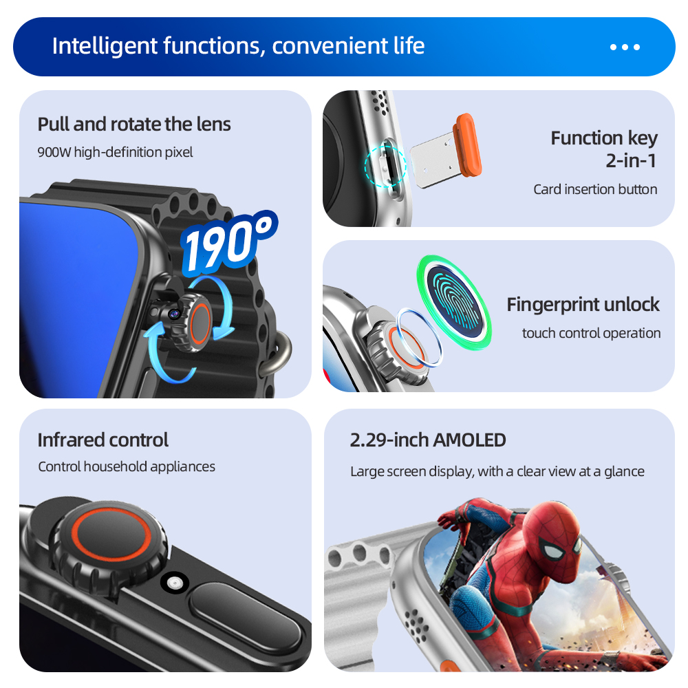 DW200 Smartwatch Men WIFI Touc - Smartwatch Square Watches For Men reseña y precio
