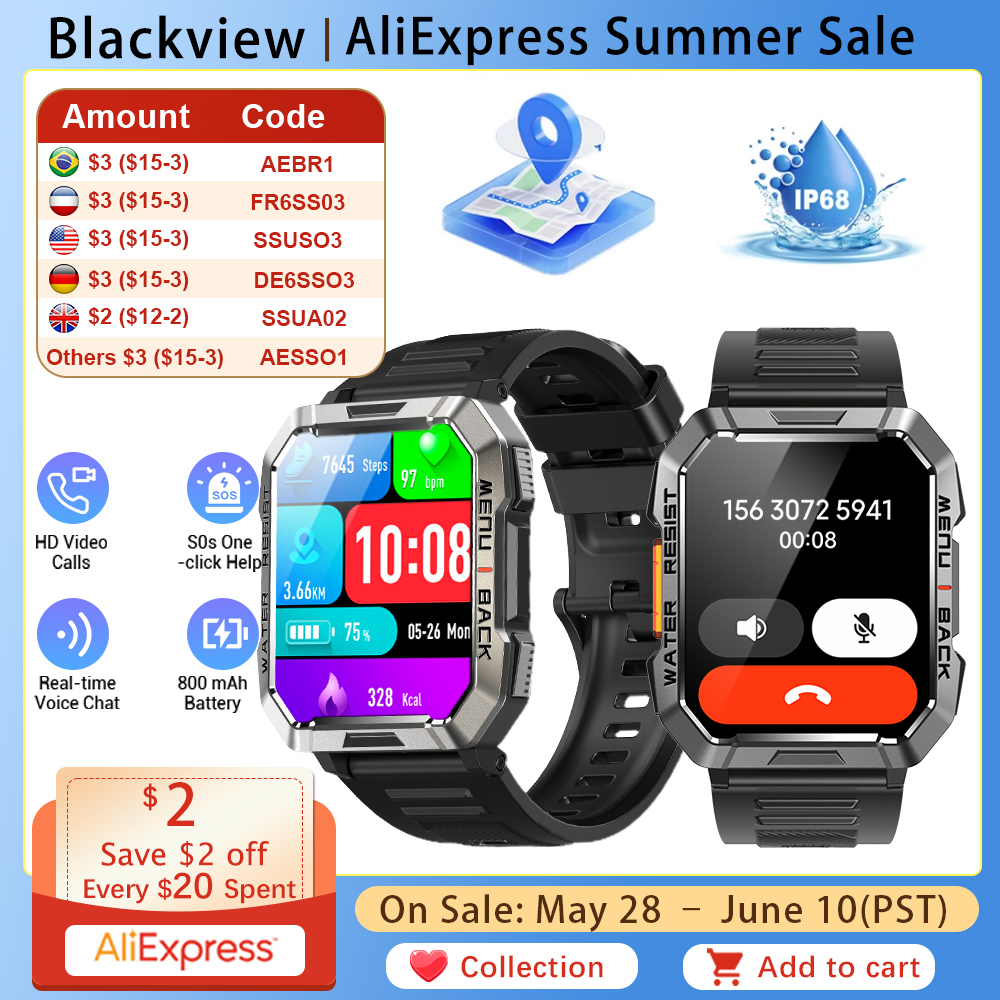 Blackview R60 Bluetooth Call S - Smartwatch Square Watches For Men reseña y precio