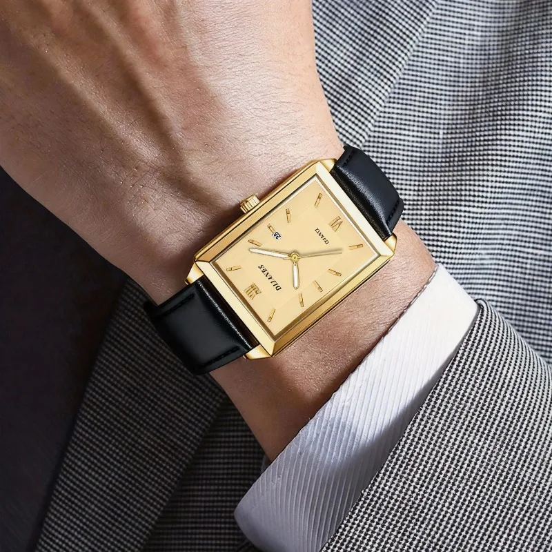 Casual Leather Men's Watches F - Smartwatch Square Watches For Men reseña y precio