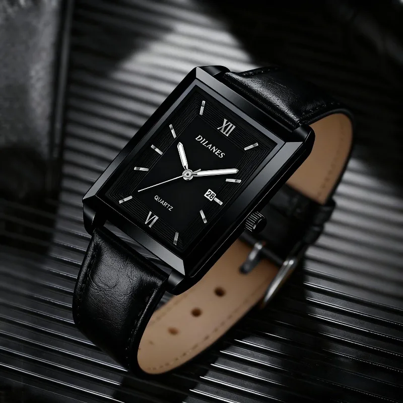 Casual Leather Men's Watches F - Smartwatch Square Watches For Men reseña y precio