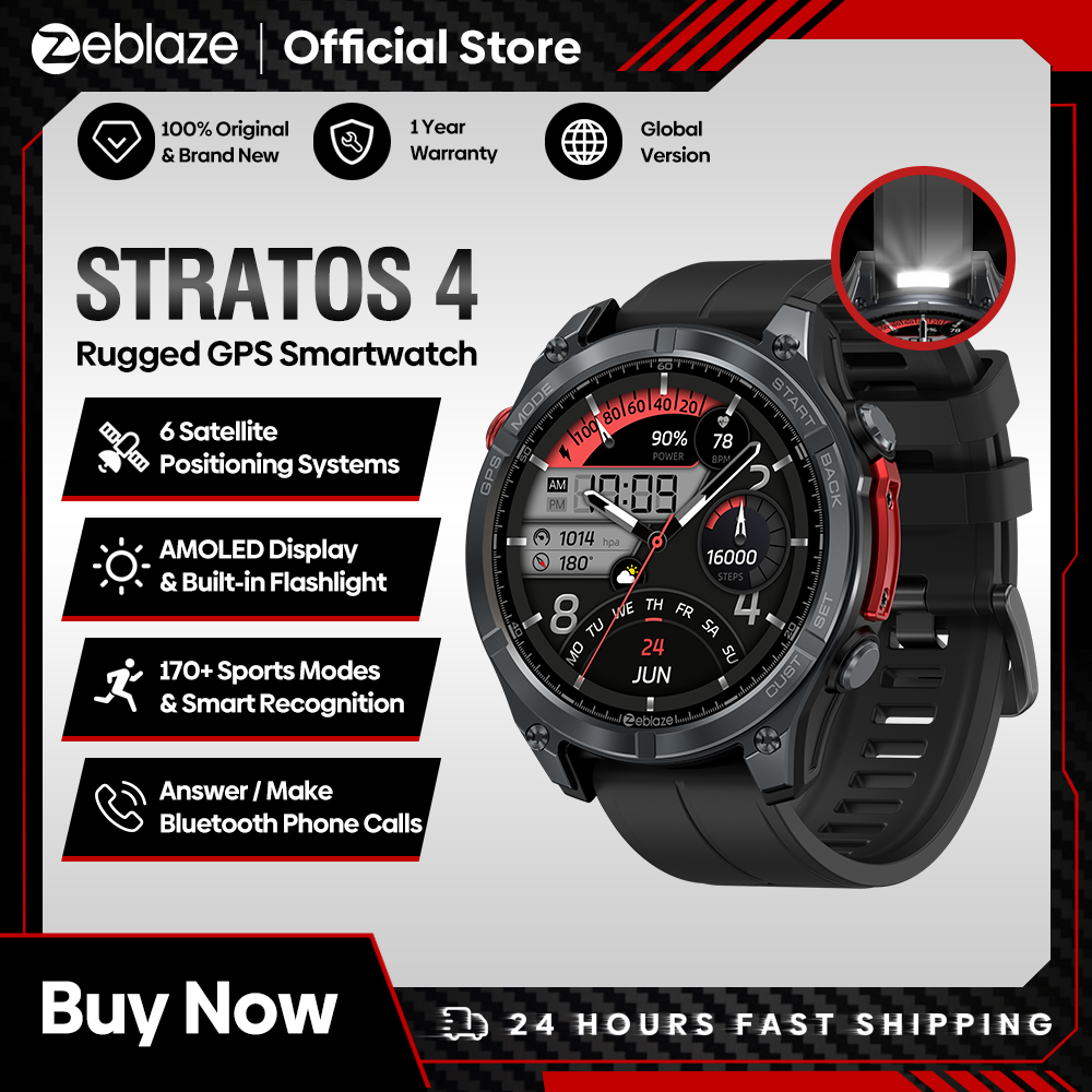 NEW Zeblaze Stratos 4 GPS Smar - Heart Rate Gps Watch reseña y precio