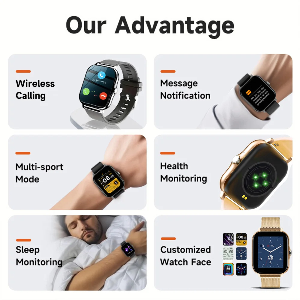 Smart Watch For Android IOS Wa - Smartwatch Watches Gift For Men reseña y precio