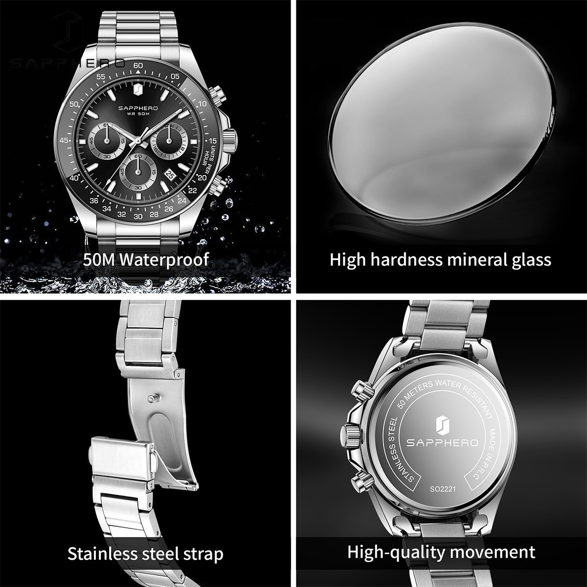 SAPPHERO Fashionable Men's Wat - Smartwatch Watches Gift For Men reseña y precio