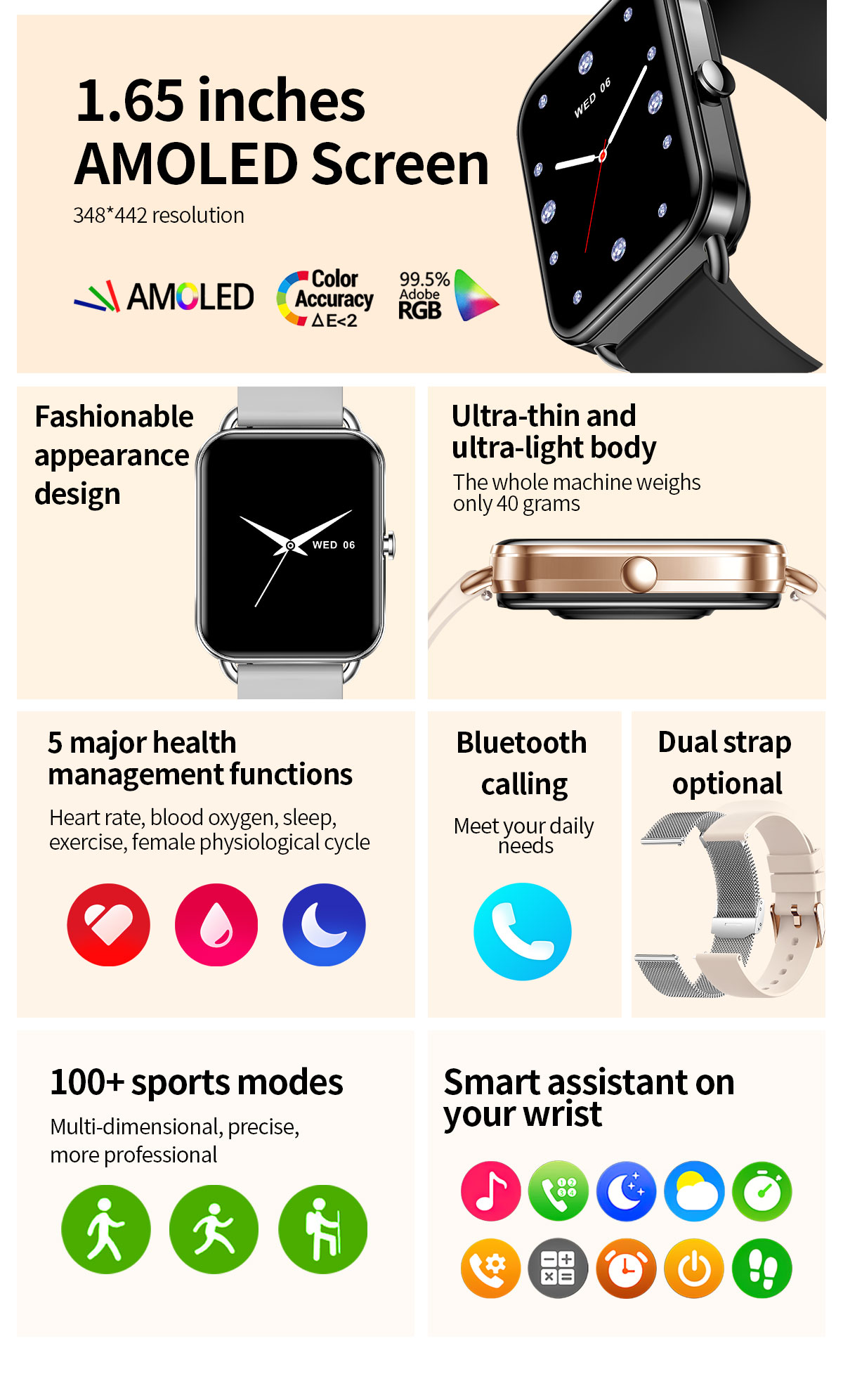 2024 Smart Watch Android Phone - Smartwatch Square Watches For Men reseña y precio